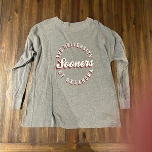 PINK Victoria’s Secret Womens University of Oklahoma OU Sooners Gray Shirt Small
